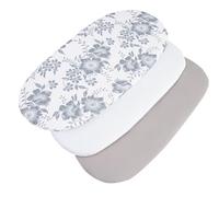 Medi Partners Drap Housse Nacelle 86x40cm Lot de 3 Draps Bebe Matelas Lit Couffin Cododo Landau - 100% Coton Ovale Poussette Bébé Fitted Sheets Cover pour Mattress (Berry-Blanc-Gris)