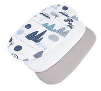 Medi Partners Drap Housse Nacelle 86x40cm Lot de 3 Draps Bebe Matelas Lit Couffin Cododo Landau - 100% Coton Ovale Poussette Bébé Fitted Sheets Cover pour Mattress (Voitures Rétro-Blanc-Gris)