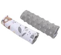 Medi Partners Épaulettes de ceinture pour poussettes sièges auto pour enfants bébé 100% Coton Minky 1 paire 18x13cm Double face poussette voiture de sport