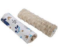 Medi Partners Épaulettes de ceinture pour poussettes sièges auto pour enfants bébé 100% Coton Minky 1 paire 18x13cm Double face poussette voiture de sport