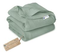 Medi Partners Mousseline Couverture Bébé 75x100cm Couvertures Nouveau-né | Plaid enfant 100 % coton, réversible et multifonction, pour lit bébé et poussette, cadeau de naissance(Olive)