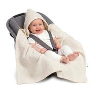Medi Partners Mousseline nid d'Ange Bebe été Couverture enveloppante Bébé siege Auto 85x85cm Couvertures bebe nid d'ange Une Douce Oeko-Tex Moelleuse pour landaus (Beige)