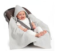 Medi Partners Mousseline nid d'Ange Bebe été Couverture enveloppante Bébé siege Auto 85x85cm Couvertures bebe nid d'ange Une Douce Oeko-Tex Moelleuse pour landaus (Gris)