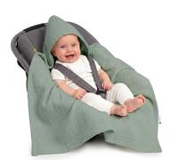 Medi Partners Mousseline nid d'Ange Bebe été Couverture enveloppante Bébé siege Auto 85x85cm Couvertures bebe nid d'ange Une Douce Oeko-Tex Moelleuse pour landaus (Olive)