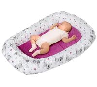 Medi Partners Nid d'ange Bébé Réducteur de Lit Nouveau-né Cocon 100x60x15cm | Réversible, coton 100 % et Minky, doux et moelleux, portable pour la maison et voyages dès la naissance(Teddy avec Rose)