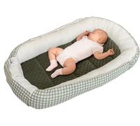 Medi Partners Nid d'ange Bébé Réducteur de Lit Nouveau-né Cocon 100x60x15cm | Réversible, coton 100 % et Minky, doux et moelleux, portable pour la maison et voyages dès la naissance (Grille)