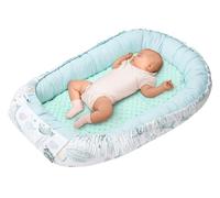Medi Partners Nid d'ange Bébé Réducteur de Lit Nouveau-né Cocon 100x60x15cm | Réversible, coton 100 % et Minky, doux et moelleux, portable pour la maison et voyages dès la naissance(Océan)