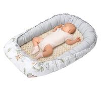 Medi Partners Nid d'ange Bébé Réducteur de Lit Nouveau-né Cocon 100x60x15cm | Réversible, coton 100 % et Minky, doux et moelleux, portable pour la maison et voyages dès la naissance (Safari)