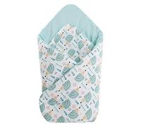 Medi Partners Oreiller 100% Coton 75x75 cm Couverture d'emmaillotage réversible Douce Toute l'année multifonctionnelle hypoallergénique pour bébé (hérissons à la Menthe)