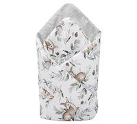 Medi Partners Oreiller 100% Coton 75x75 cm Couverture d'emmaillotage réversible Douce Toute l'année multifonctionnelle hypoallergénique pour bébé (Cerf dans Les Feuilles)