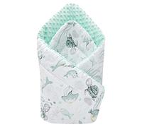 Medi Partners Oreiller Minky 100% Coton 75x75cm Gigoteuse bébé Double Face Doux Toute l'année Multifonction hypoallergénique pour bébés (Océan à la Menthe Minky)