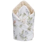 Medi Partners Oreiller Minky 100% Coton 75x75cm Gigoteuse bébé Double Face Doux Toute l'année Multifonction hypoallergénique pour bébés (Safari avec Beige Minky)