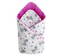 Medi Partners Oreiller Minky 100% Coton 75x75cm Gigoteuse bébé Double Face Doux Toute l'année Multifonction hypoallergénique pour bébés (Teddy avec Un Minky Rose)