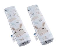 Medi Partners 2 pièces Protège de Ceinture pour Voiture 17x22cm Bébé 100% Coton Minky Double Face Voiture de Sport Points de Frottement (Glade avec Minky Gris)