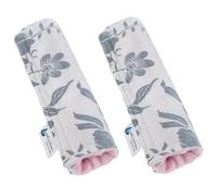 Medi Partners 2 pièces Protège de Ceinture pour Voiture 17x22cm Bébé 100% Coton Minky Double Face Voiture de Sport Points de Frottement (Berry avec Rosa Minky)