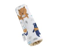 Medi Partners Protège Ceinture Enfant Coussin de Sécurité Voiture Protege Kids 17x22cm 100% Coton Minky Cover Securite Auto Poussette pour Bebe Amovible (Boho avec Beige Minky)