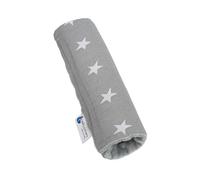 Medi Partners Protège Ceinture Enfant Coussin de Sécurité Voiture Protege Kids 17x22cm 100% Coton Minky Cover Securite Auto Poussette pour Bebe Amovible (Étoiles avec Minky Gris)