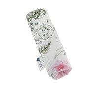 Medi Partners Protège Ceinture Enfant Coussin de Sécurité Voiture Protege Kids 17x22cm 100% Coton Minky Cover Securite Auto Poussette pour Bebe Amovible (Fleurs avec Minky Rose)