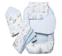 Medi Partners Réducteur de Lit Bébé 5 éléments Cocon Nid bébé 100x60x15cm | Nid pour bébé réversible en coton 100%, doux et douillet, pour la maison et les voyages dès la naissance (Cerf et Hérisson)