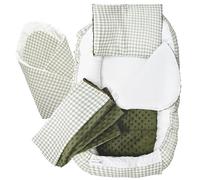 Medi Partners Réducteur de Lit Bébé 5 éléments Cocon Nid bébé 100x60x15cm | Nid pour bébé réversible en coton 100%, doux et douillet, pour la maison et les voyages dès la naissance (Grille)