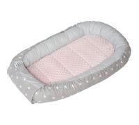 Medi Partners Reducteur de lit Bébé Cocon 100x60x15cm 100% Coton Baby Nest Nouveau-né Nid de Bébés Oreiller Couverture Insert Amovible (Étoiles avec Rose Clair Minky)