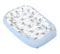 Medi Partners Reducteur de Lit Bebe - Réducteur Bébé 100x60x15cm Cocon et Naissance couffin Nid d'ange 100% Coton Gaufre (Teddy avec Un Gaufre Bleu)