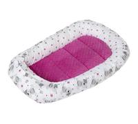 Medi Partners Reducteur de lit Bébé Cocon 100x60x15cm 100% Coton Baby Nest Nouveau-né Nid de Bébés Oreiller Couverture Insert Amovible (Teddy avec Rose Minky)