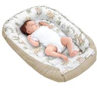 Medi Partners Reducteur de Lit Bebe - Réducteur Bébé 100x60x15cm Cocon et Naissance couffin Nid d'ange 100% Coton Gaufre (Safari avec Gris Gaufre)