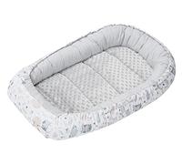 Medi Partners Reducteur de Lit Bebe - Réducteur Bébé 100x60x15cm Cocon et Naissance couffin Nid d'ange bilatéral Cale 100% Coton Minky (Glade avec Minky Gris)