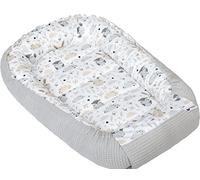 Medi Partners Reducteur de lit Bébé Cocon 100x60x15cm 100% Coton Waffle Baby Nest Nouveau-né Nid de Bébés Oreiller Couverture Fermoir sécurisé (Glade avec Waffle Grise)