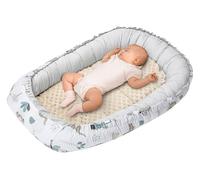 Medi Partners Reducteur de Lit Bebe - Réducteur Bébé 100x60x15cm Cocon et Naissance couffin Nid d'ange bilatéral Cale 100% Coton Minky (Mint Zoo avec Minky Beige)