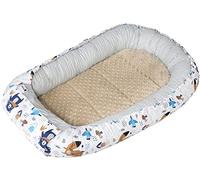 Medi Partners Reducteur de lit Bébé Cocon 100x60x15cm 100% Coton Baby Nest Nouveau-né Nid de Bébés Oreiller Couverture Insert Amovible (Animals Boho avec Minky)