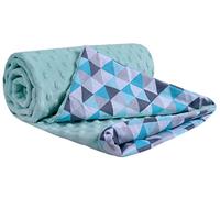 Medi Partners Tapis de Jeu 100% Coton 75x100cm Couverture Douillette multifonctionnelle Double Face Minky pour landaus Doux et Moelleux (Triangles Menthe à la Menthe Minky)