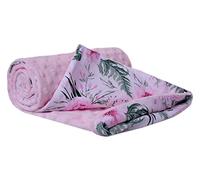 Medi Partners Tapis de Jeu 100% Coton 75x100cm Couverture Douillette multifonctionnelle Double Face Minky pour landaus Doux et Moelleux (Fleurs Roses avec Rose Minky)