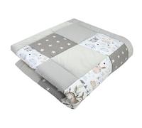 Medi Partners Tapis d'éveil Bebe de sol Motricité bébé parc Enfant jeux 120x120cm - 100% Coton Couverture Naissance pliable Multifonctionnel Mat Épais Doux Eveil Oeko-Tex (Cerf en feuilles)