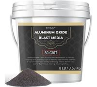 Média de sablage en oxyde d'aluminium grain #80 (3,6 kg/3,6 kg) - Média de sablage durable de qualité supérieure, sable de sablage à haute force abrasive pour métal, sablage, armoire de sablage,