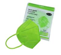 Media Sanex Lot de 25 masques respiratoires FFP2 - Parfaits pour la protection de la bouche et du nez - 5 couches - Emballés individuellement - Différentes couleurs (vert clair)
