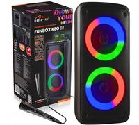 Media-Tech FUNBOX BT MT3181 Karaoké Enceinte Bluetooth Portable avec Microphone Bluetooth 40 W RMS, Prend en Charge Les Cartes Micro SD, éclairage Couleur RVB