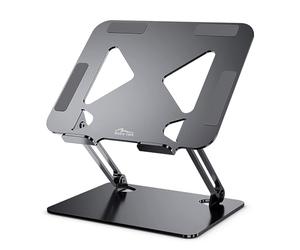 Media-Tech Support ergonomique pour ordinateur portable de 10 à 17" | Hauteur réglable et pliable | Support stable en aluminium et acier au carbone | Pieds antidérapants