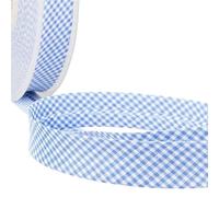 mediac Disquette 25m Biais Vichy tissé Polyester et Coton 20mm - Bleu 2961-002