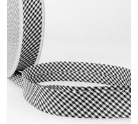 mediac Disquette 25m Biais Vichy tissé Polyester et Coton 30mm - Noir 2961-014