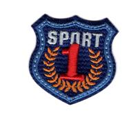 mediac Ecusson Thermocollant Blason Sport One 1 Coloris Bleu 4 x 4 cm