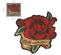 MEDIAC Ecusson XL Brodée 22X22Cm Thermocollant, Rose Rouge, Taille 22x22 cm