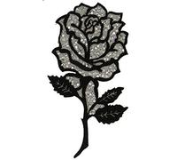 MEDIAC Ecusson XL Rose Pailletée 5X11Cm Thermocollant, Gris Fonce, Taille 5x11 cm