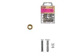 MEDIAC Petits Oeillets+Outil 36P, Or, Taille 5mm