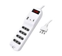 Mediacom Multipresa MD-PM102 4 Posti 2 USB con Interruttore e Protezione Termica Bianca