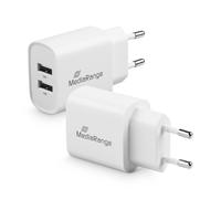 MediaRange 12 W socket charger with two USB-A white
