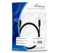 Mediarange 71785 Câble USB A-B 2.0 Relie PC Imprimante Scanner Disque dur Externe Hub Équipé Port 2.0 Plastique Assorties