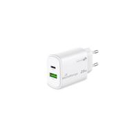 MediaRange Chargeur d'appareils mobiles MRMA112-2 25W 2 ports USB-A/USB-C GaN Blanc