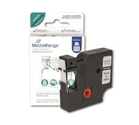 MediaRange Boîte à Ruban en Plastique pour Dymo® D1/45013/S0720530 Adhésif Permanent 12 mm 7 m laminé Noir sur Blanc